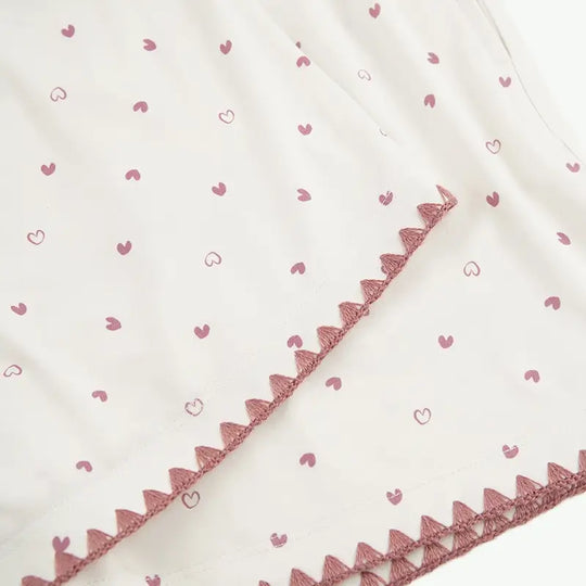 Wholesale Women's Heart Print Organic Cotton Pyjamas Set