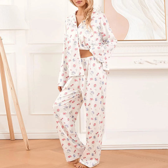 Pijamas de algodón al por mayor y al por mayor con estampados para mujer