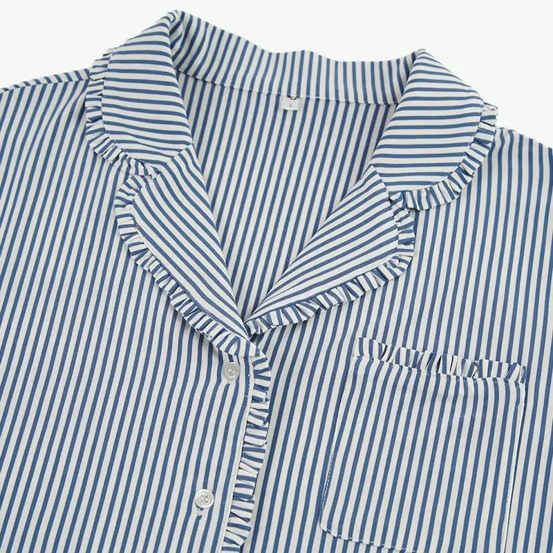 Wholesale Premium Yarn-dyed Vertical Stripes Tencel Lyocell Sleepwear Vendors