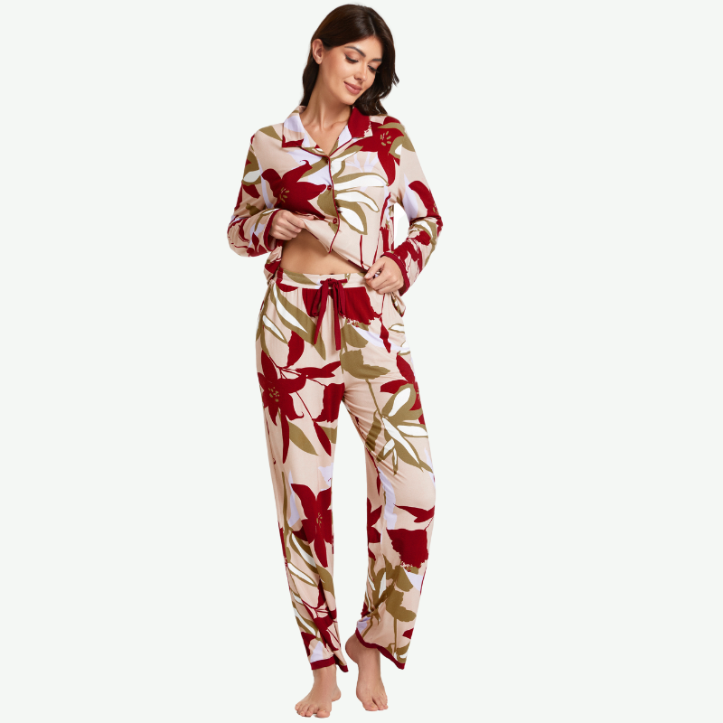 Conjunto de pijama floral para mujer al por mayor - 2311740022