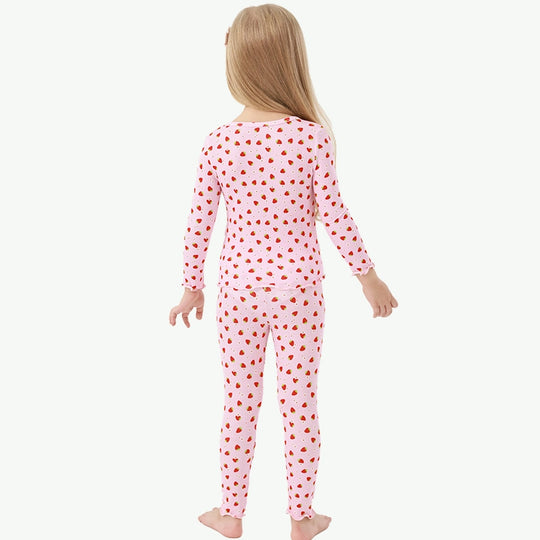 Customized Bulk Bamboo Ribbed Girls Childrens Pjs Wholesale