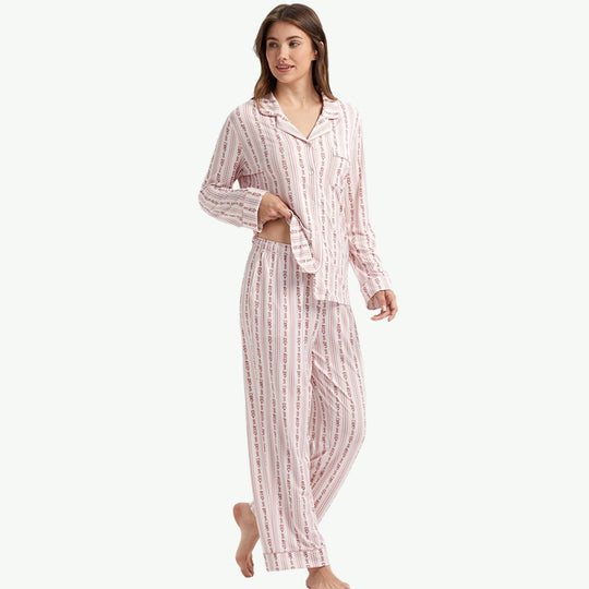 High-Quality OEKO-TEX Modal Cotton Stripe Ladies Pyjama Set Vendors
