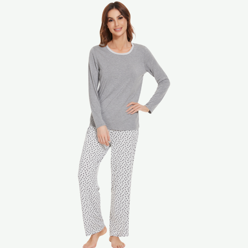 Conjunto de pijama largo de bambú para mujer al por mayor - Fabricante de ropa de estar por casa