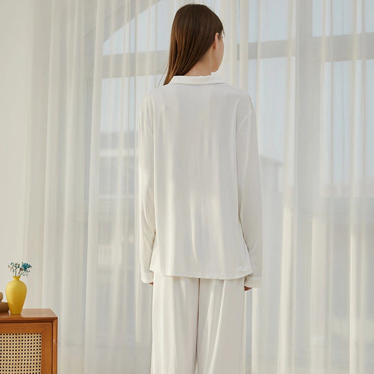 Wholesale Long Sleeve Custom Modal Pyjamas With Piping