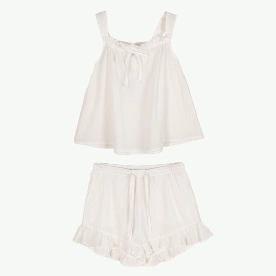 Women's Ruffle Short Set 2 Piece Fashion Summer Sleeveless Pajamas Wholesale