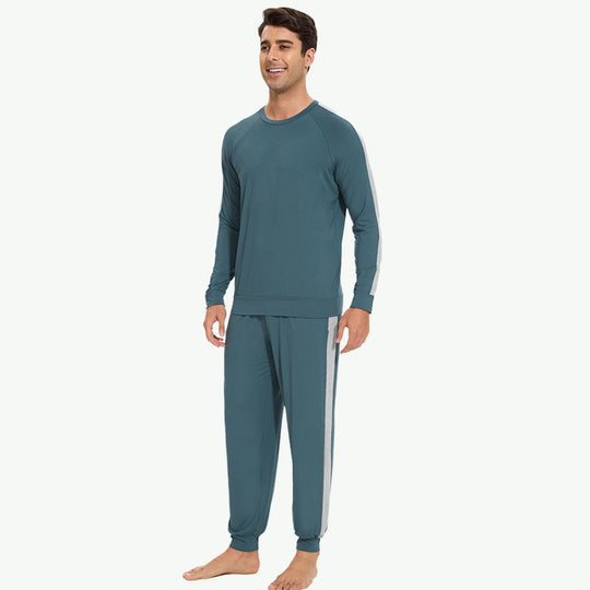 Premium Bamboo Ultra-Soft Sweatshirt Set with Contrast Taping Wholesale Men Sleepwear