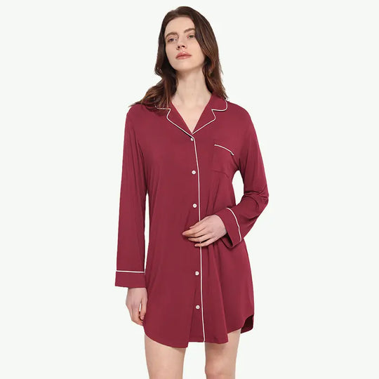 Fábrica de camisones al por mayor de camisones de manga larga modal