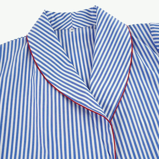 Customized Wholesale of High-Quality Unisex Blue and White Striped Robes