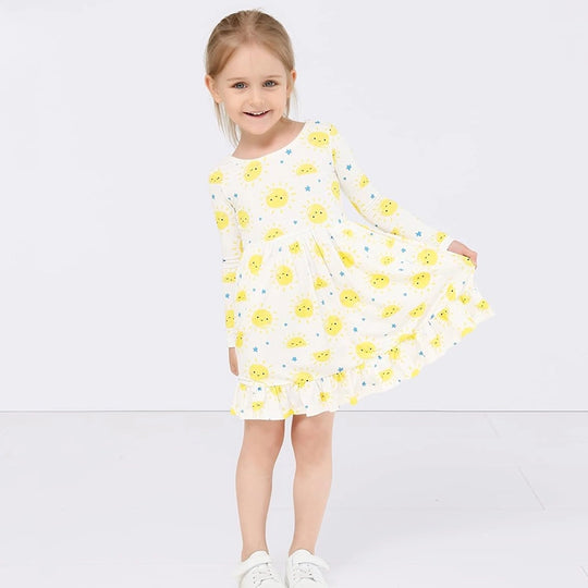 Vestido casual de bambú para niñas pequeñas OEM - Fabricante de ropa infantil