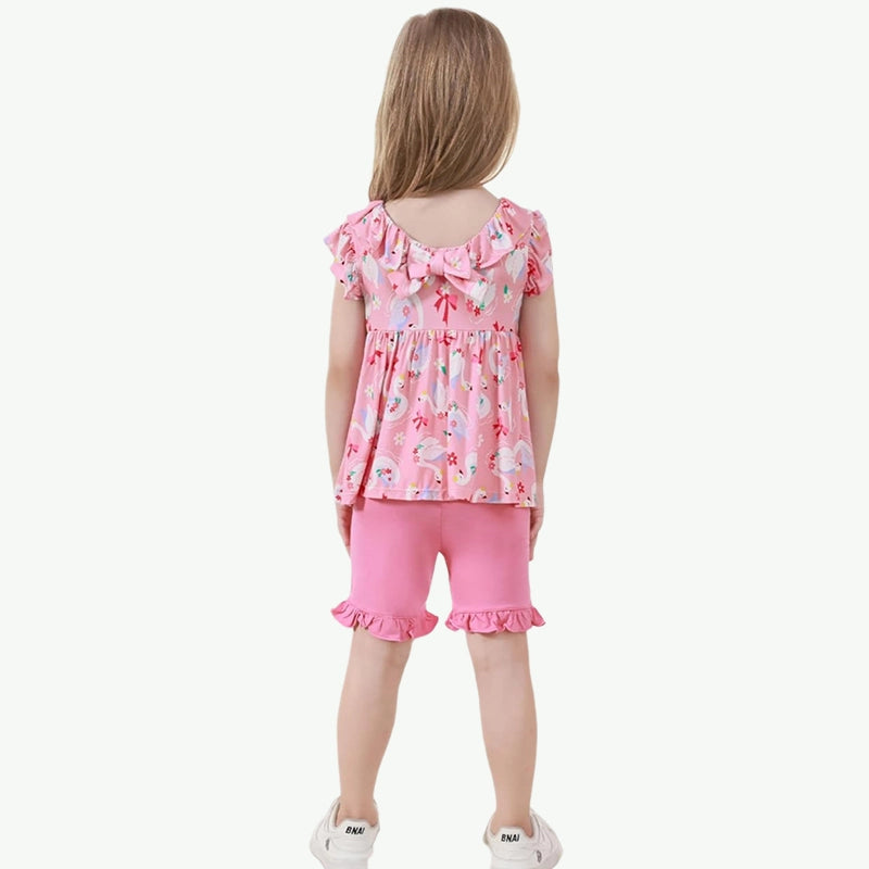 Toddler Girls Summer Tank Top and Shorts OEM Kids Loungewear Wholesale