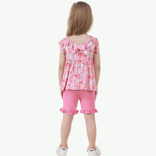 Toddler Girls Summer Tank Top and Shorts OEM Kids Loungewear Wholesale
