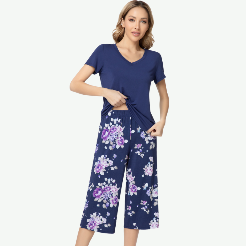 Conjunto de pijama capri para mujer a granel - G3720118