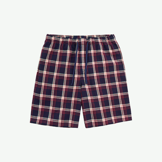 Bulk Summer Pjs Mens Bamboo Tee and Cotton Plaid Shorts