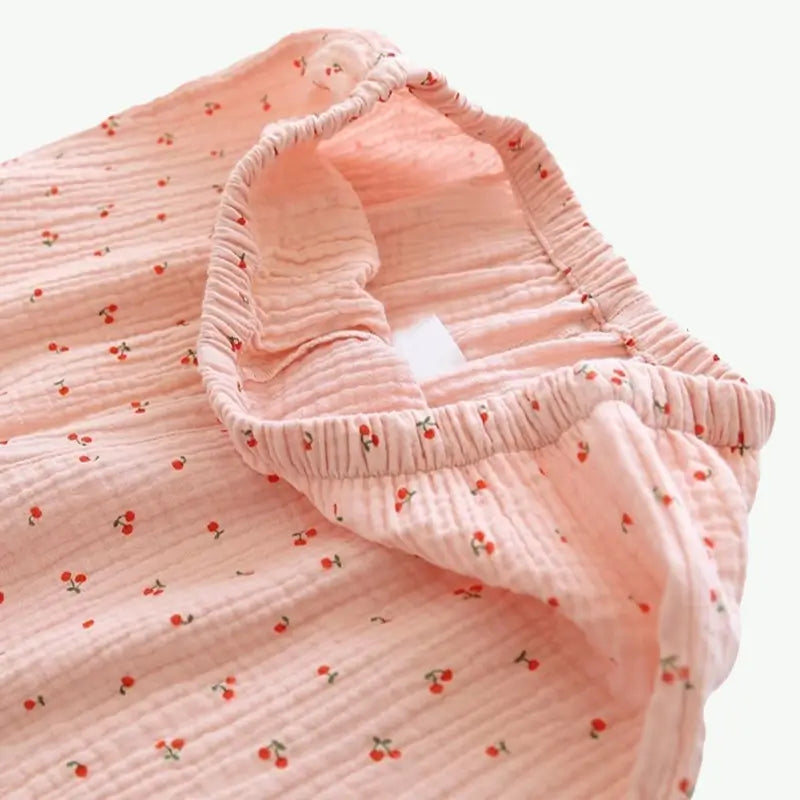 Classic Womens Cherry Organic Cotton Muslin Pyjama Set Manufacturer