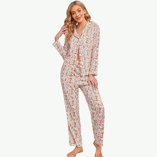 Private Label Ditsy Floral Women's Nightwear Set Manufacturing Plant