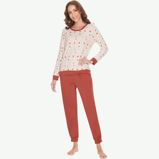 Conjunto de ropa de estar por casa con estampado al por mayor para mujer - 81182005