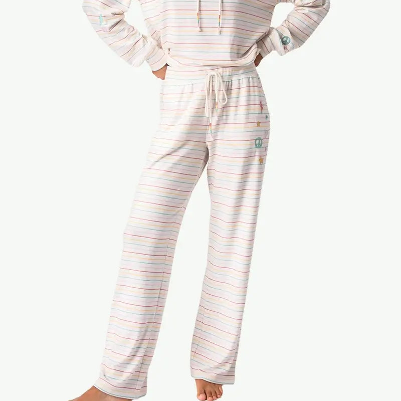 OEM Premium Super-Soft Knit Striped Ladies Loungewear Supplier