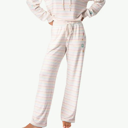 OEM Premium Super-Soft Knit Striped Ladies Loungewear Supplier