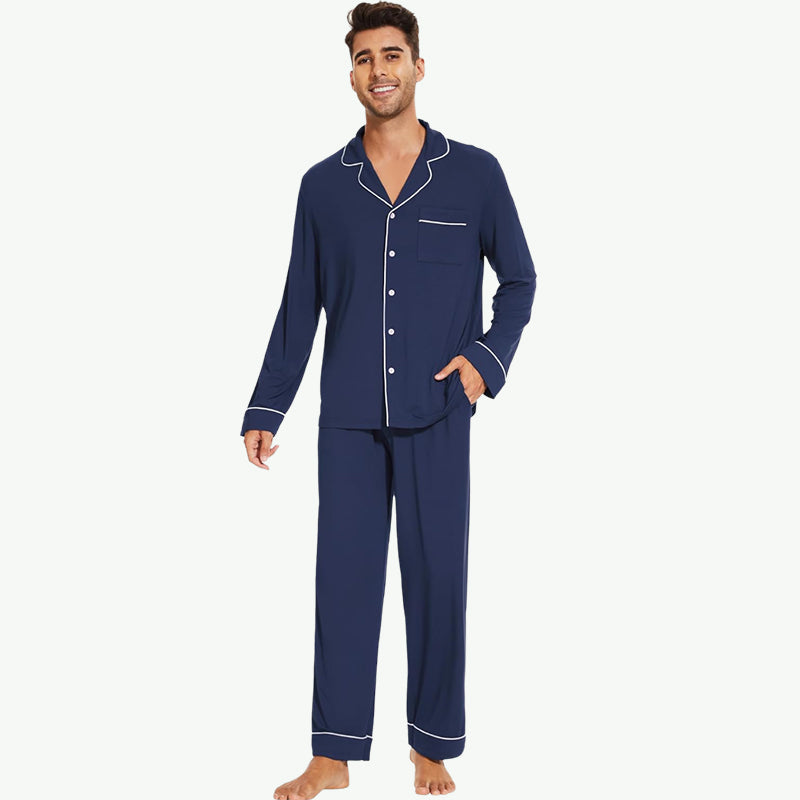 Conjunto de pijama personalizado al por mayor de bambú para hombre