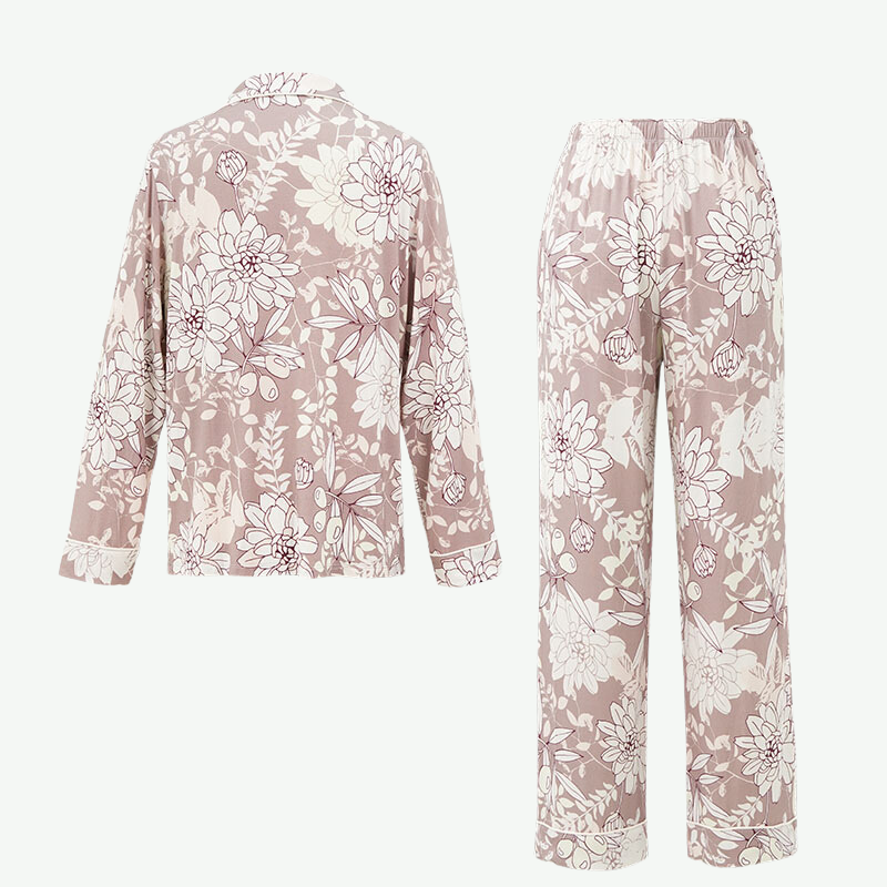 Conjunto de pijama con estampado floral para dama al por mayor - 2311740190