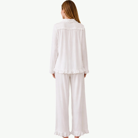 Sustainable TENCEL Modal Ruffled Button-Down Pjs Set Wholesale Vendors