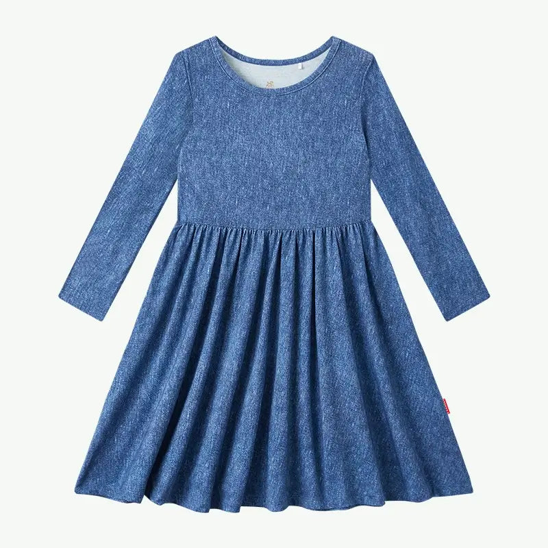 Spring Long-Sleeve Girls Baby Custom Bamboo Twirl Dress Manufacturers
