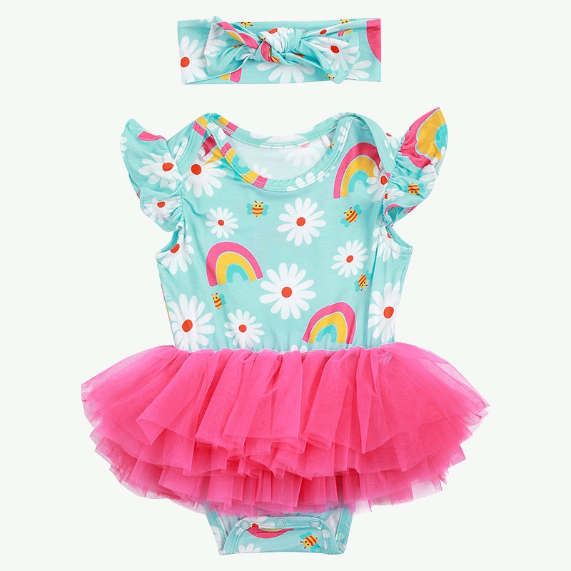Fabricante de vestido de tul con diadema para niña bebé a granel