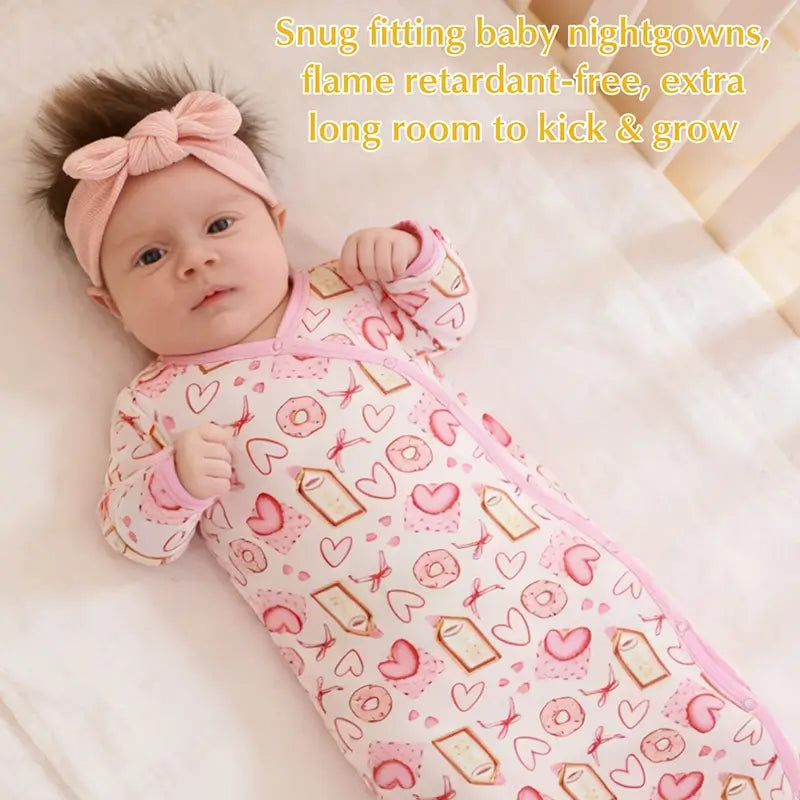 Supplier Bamboo Personalized Bulk Newborn Gown with Hearts