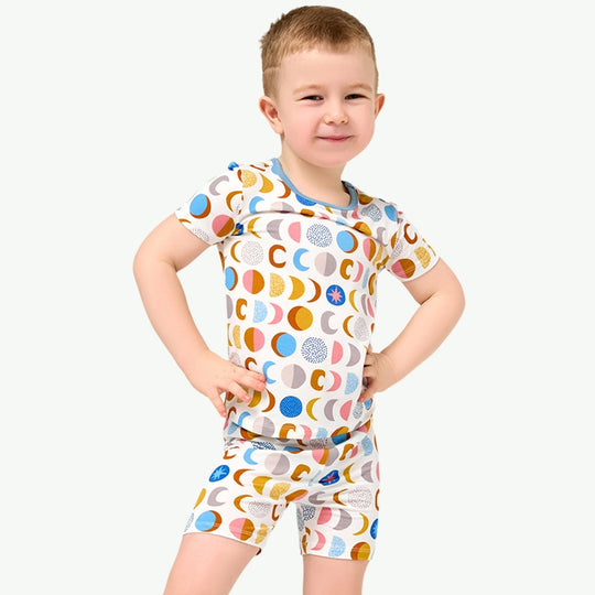 Custom Moon Pattern Toddler Boys' Sleepwear Pajama in Bulk