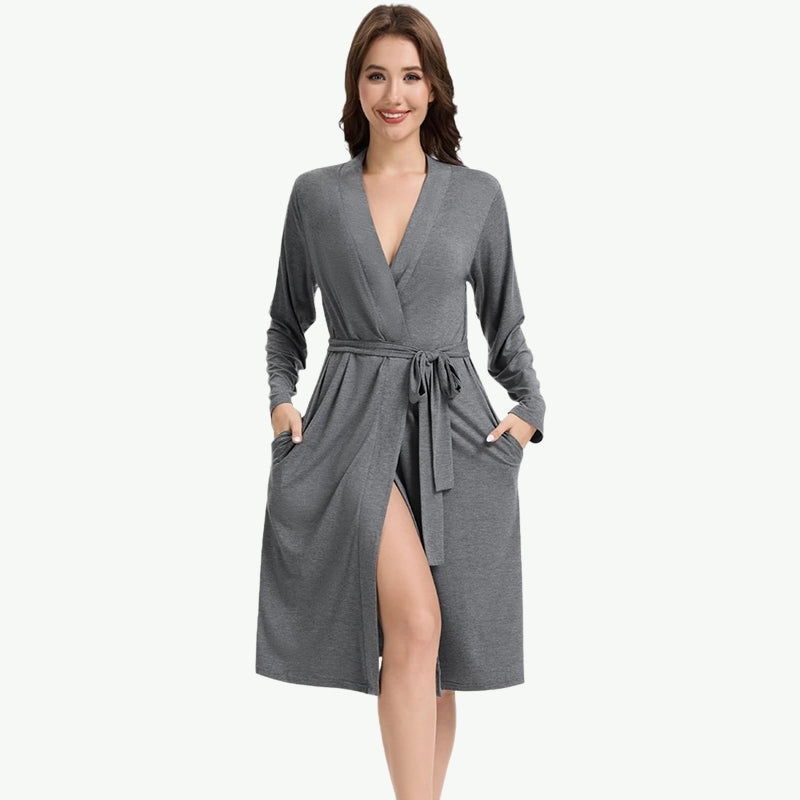 Bulk Women's Soft Kimono Lightweight Bathrobe with Pockets