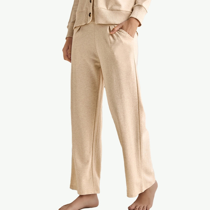 Women Button-Down Cardigan Shirt & Trousers Bulk Loungewear Supplier