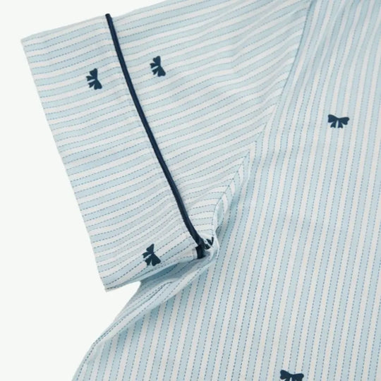 Ensemble de pyjama à imprimé nœud pour femme OEM, vêtements de nuit rayés en vrac