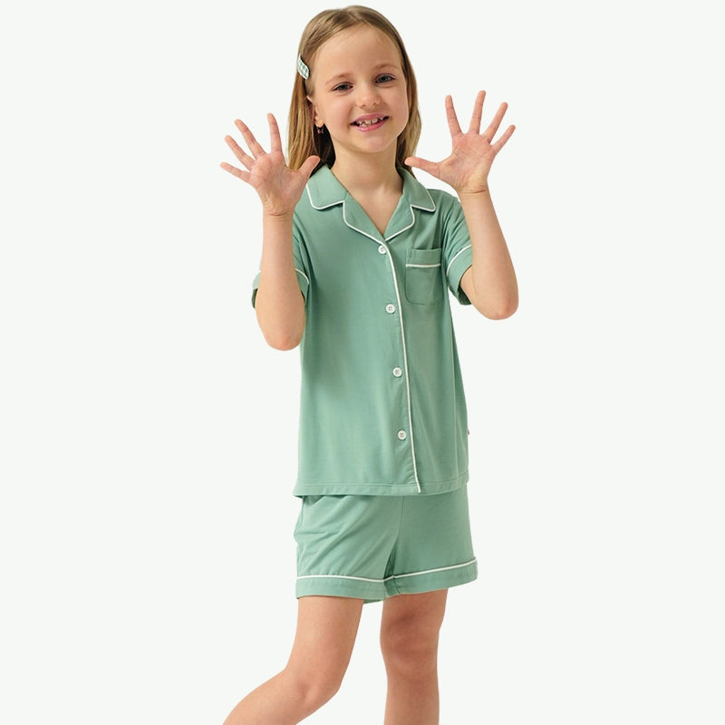 Custom Classic Piping Childrens Short Pyjama Set Wholesale Manufacturer