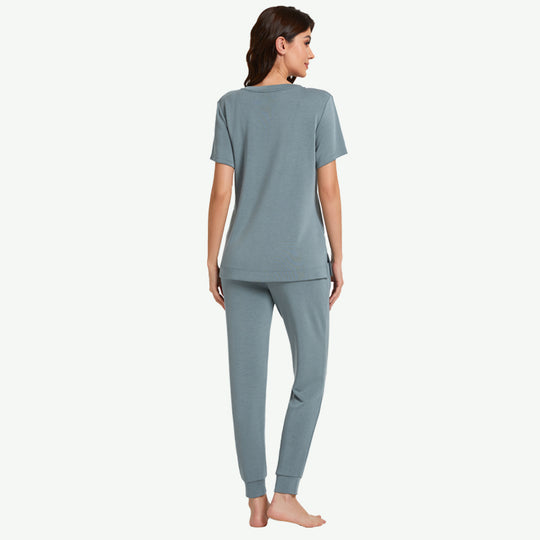 Conjunto de pijama de mujer en capas de modal y aire al por mayor - 2311820103