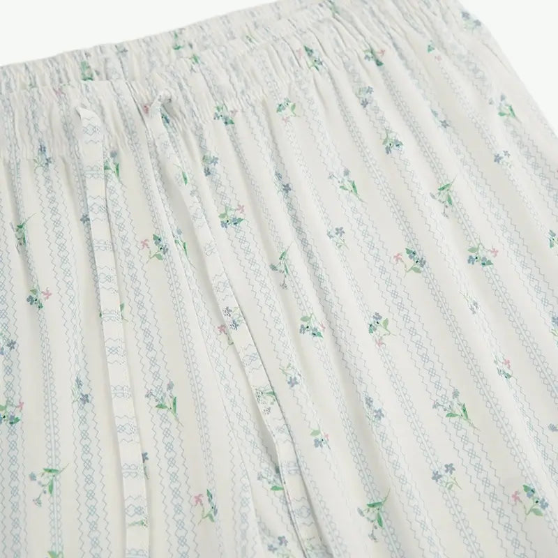 Floral Stripe Pajama Set Wholesale Boutique Sleepwear Supplier