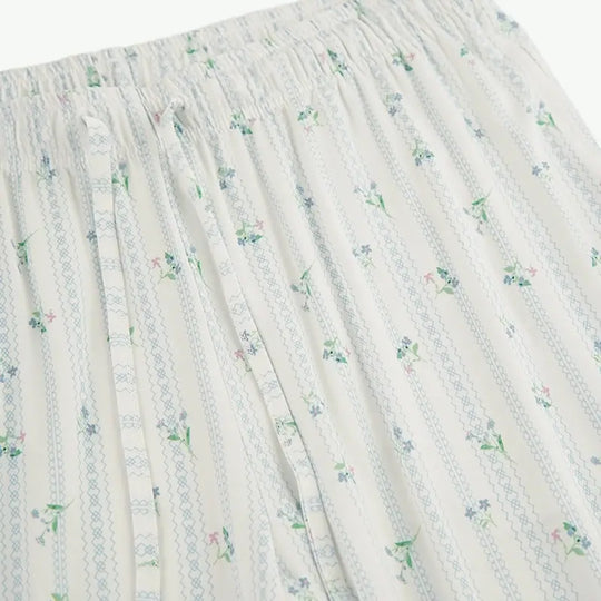 Floral Stripe Pajama Set Wholesale Boutique Sleepwear Supplier