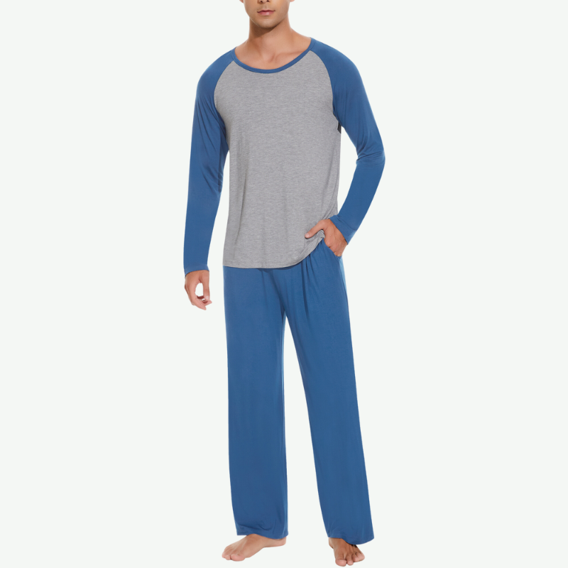 Conjunto de pijama largo de bambú suave para hombre al por mayor - G3720015