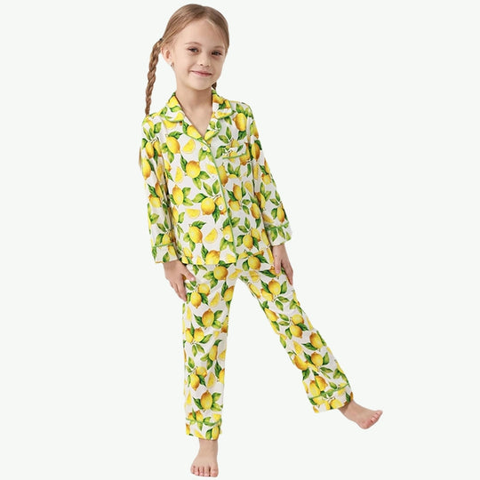 Conjunto de pijama de dos piezas para niñas con estampado personalizado al por mayor