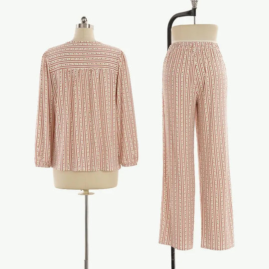 Bamboo Cotton Sweet Stripes Ditsy Floral Lounge Sets Wholesale