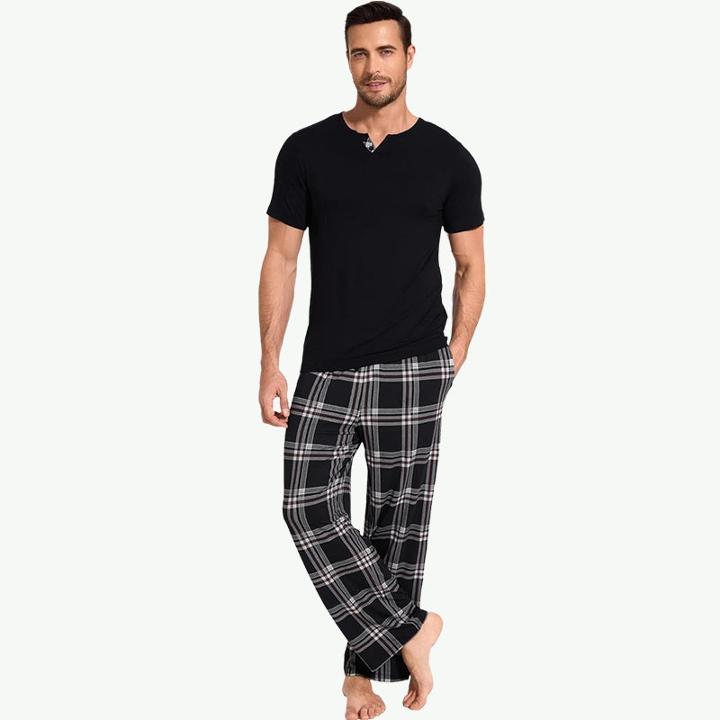 Men's Soft Pjs Top with Pants Cool Loungewear Set Wholesale Supplier