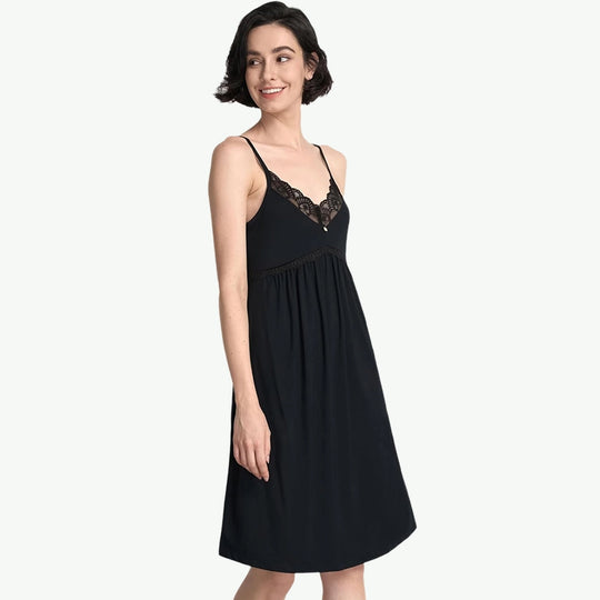 OEM Women V-Neck Full Slip Nightdress Lace Sleepwear Vendors