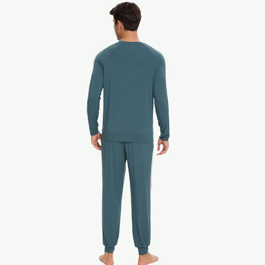 Premium Bamboo Ultra-Soft Sweatshirt Set with Contrast Taping Wholesale Men Sleepwear
