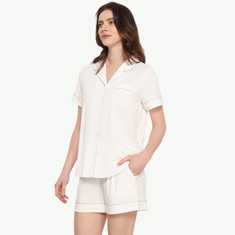Solid Women Sleepwear OEM Wholesale Tencel Lyocell Pyjamas
