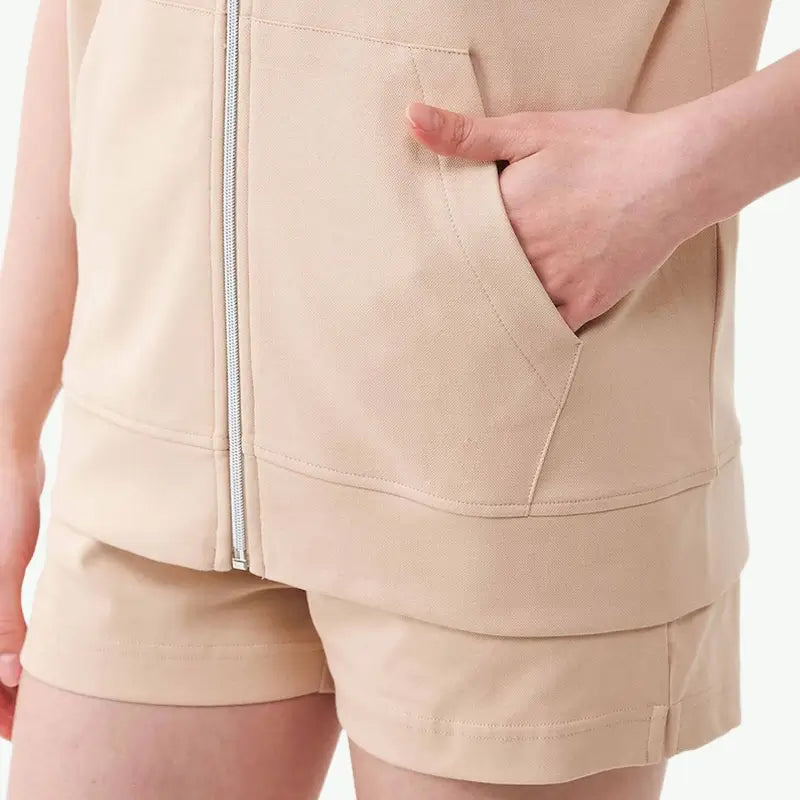 Private Label Wholesale Women Lightweight Full-Zip Short Loungewear