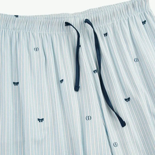 Ensemble de pyjama à imprimé nœud pour femme OEM, vêtements de nuit rayés en vrac