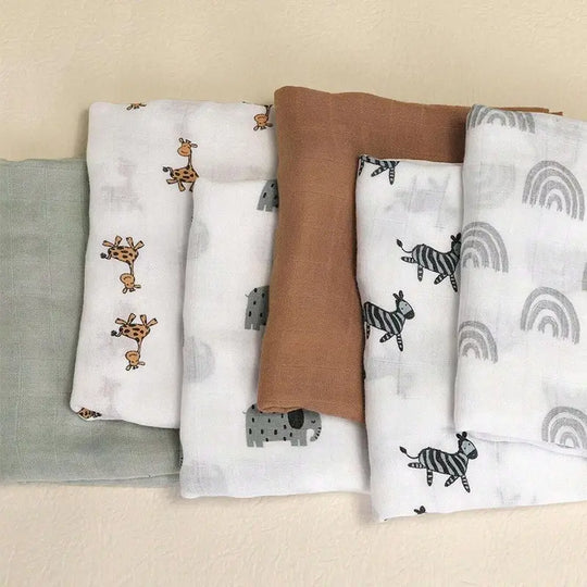 Couverture d'emmaillotage en mousseline imprimée personnalisée pour bébé, en vrac