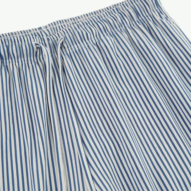 Wholesale Premium Yarn-dyed Vertical Stripes Tencel Lyocell Sleepwear Vendors