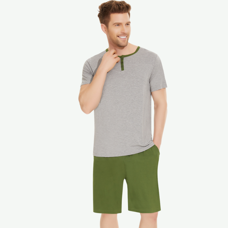 Conjunto de pijama clásico de verano para hombre al por mayor - 81129504