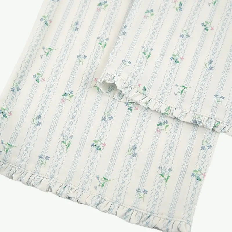 Floral Stripe Pajama Set Wholesale Boutique Sleepwear Supplier
