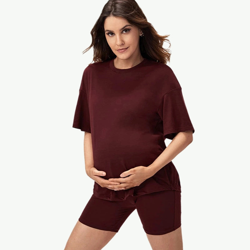 Private Label Premium Plain Maternity Loungewear Set Wholesale Vendors